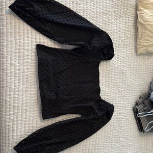 Karl Lagerfeld Black  Long Sleeve Top